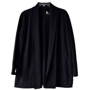 Xersion Jacket Relaxed Black Cotton Blend Collar Pockets Women's Size Medium